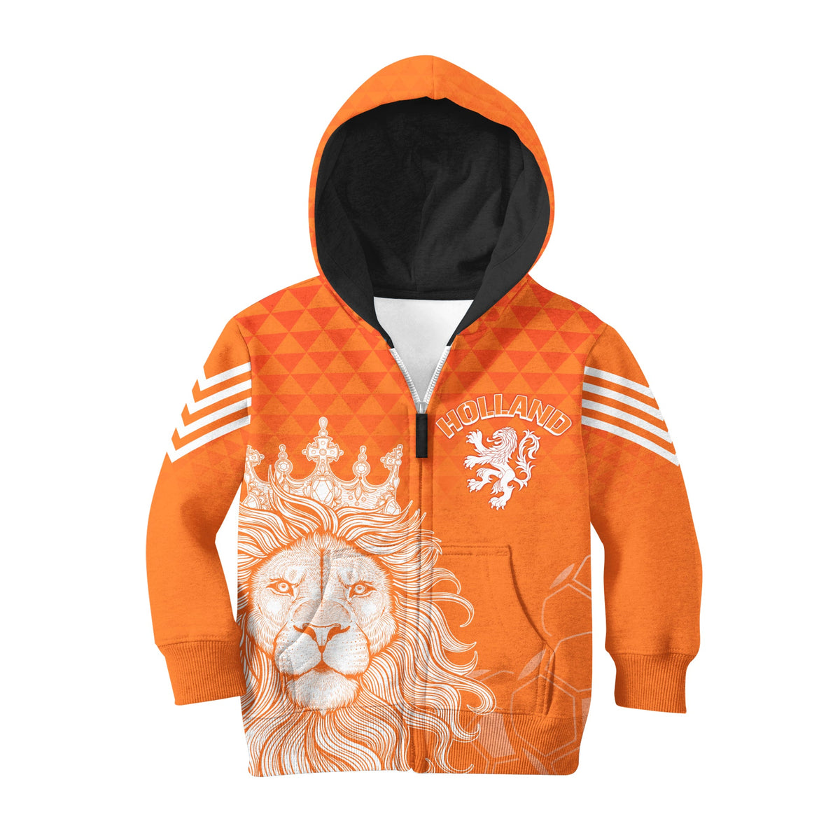 Personalised Netherlands World Cup 2022 Hoodie KID Oranje Lions - Wonder Print Shop