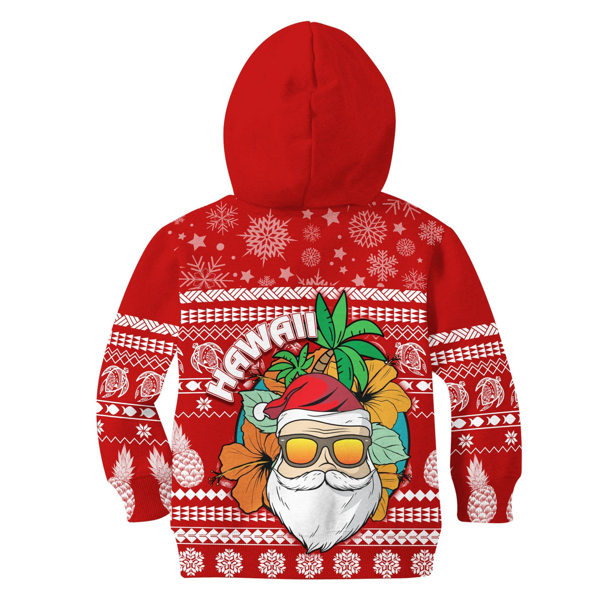 Hawaii Christmas Hoodie KID Mele Kalikimaka - Tropical Santa - Wonder Print Shop