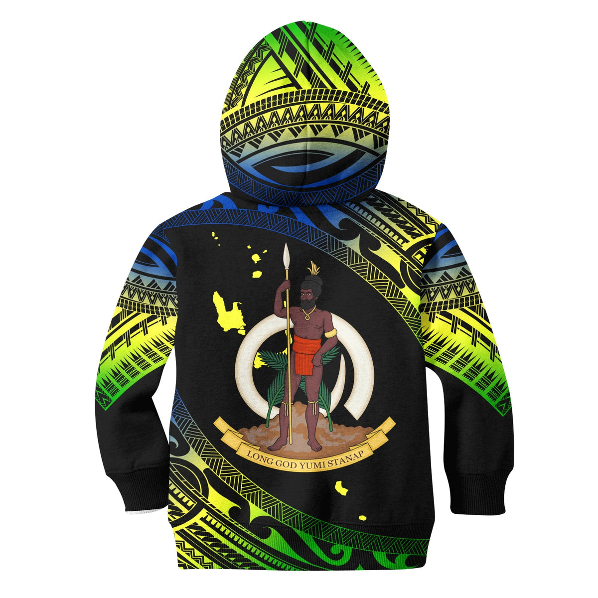 Vanuatu Proud To Be A Ni-Van - Polynesian Pattern KID Hoodie - Malampa Province - Wonder Print Shop