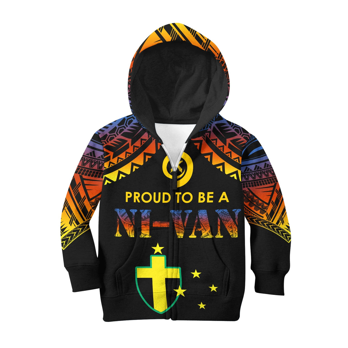 Vanuatu Proud To Be A Ni-Van - Polynesian Pattern KID Hoodie - Tafea Province - Wonder Print Shop