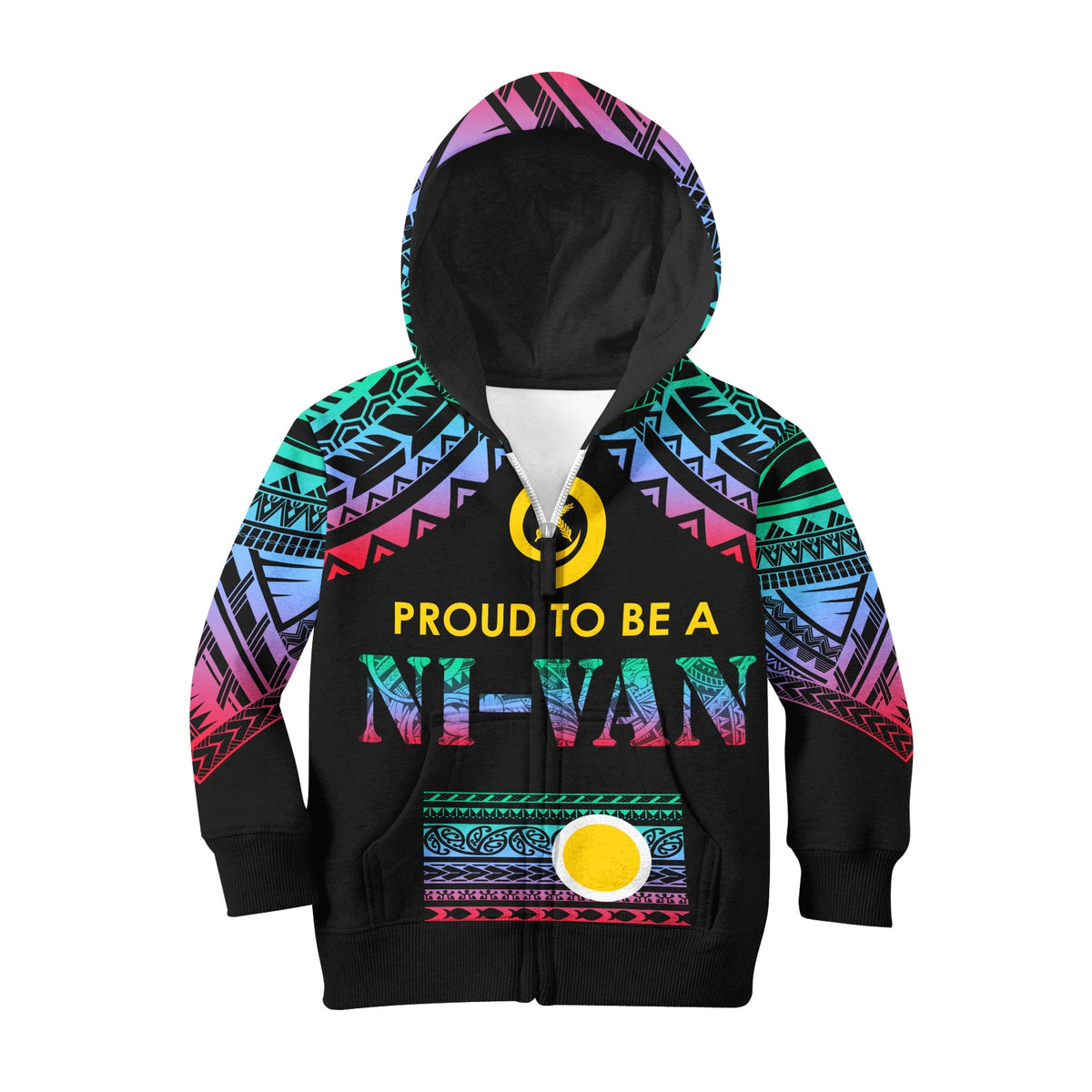 Vanuatu Proud To Be A Ni-Van - Polynesian Pattern KID Hoodie - Shefa Province - Wonder Print Shop