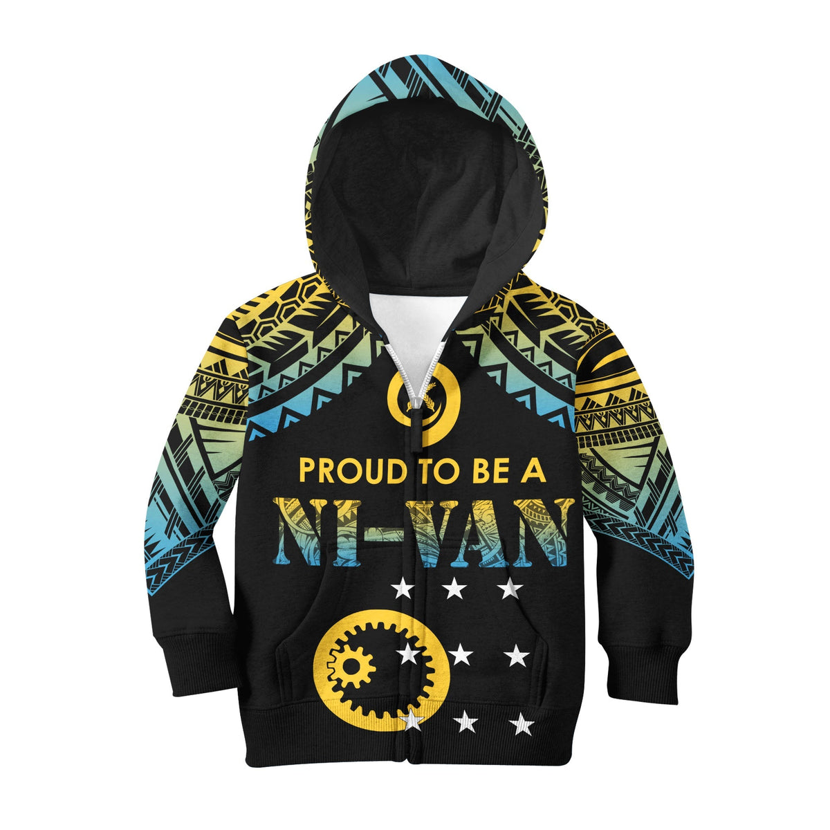 Vanuatu Proud To Be A Ni-Van - Polynesian Pattern KID Hoodie - Sanma Province - Wonder Print Shop
