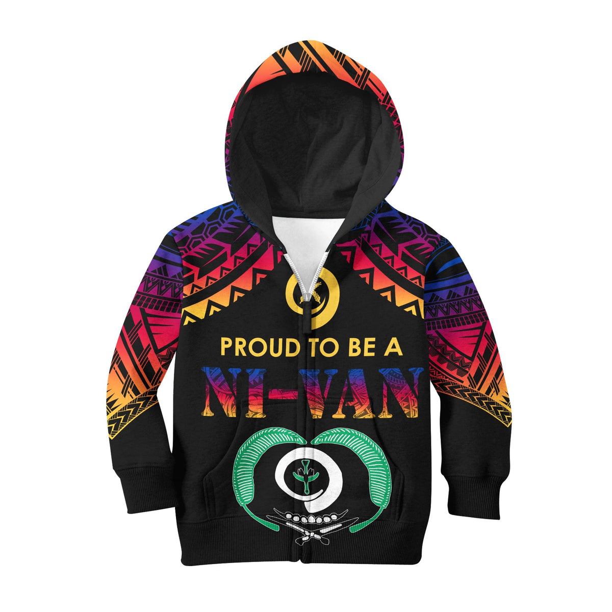 Vanuatu Proud To Be A Ni-Van - Polynesian Pattern KID Hoodie - Torba Province - Wonder Print Shop