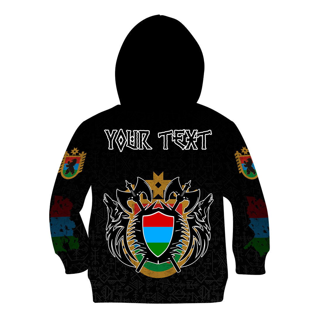 (Custom) Viking - Karelia Flag and Map Hoodie Kid style Viking Geri and Freki RLT12 - Wonder Print Shop