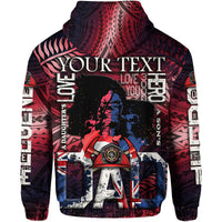Custom Fathers Day New Zealand Firefighter Dad Hoodie Maori Pattern Style - Wonder Print Shop