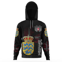 Custom Viking Denmark Flag and Map Gaiter Hoodies style Viking Geri and Freki RLT12 - Wonder Print Shop