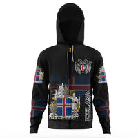Custom Viking Iceland Flag and Map Gaiter Hoodie style Viking Geri and Freki RLT12 - Wonder Print Shop