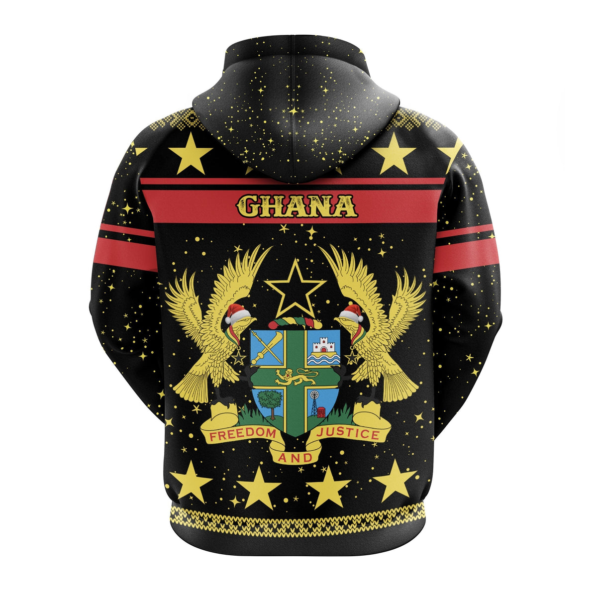 African Hoodie Ghana Christmas Zip Hoodie - Wonder Print Shop