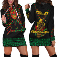 Juneteenth Dashiki Personalised Hoodie Dress Freedom United - Pan - African Flag - Wonder Print Shop