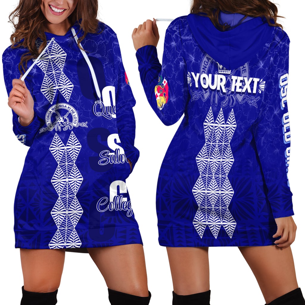 (Custom Personalize) Tonga Kolisi Kuini Salote Hibiscus Hoodie Dress QSC Old Girls - Wonder Print Shop