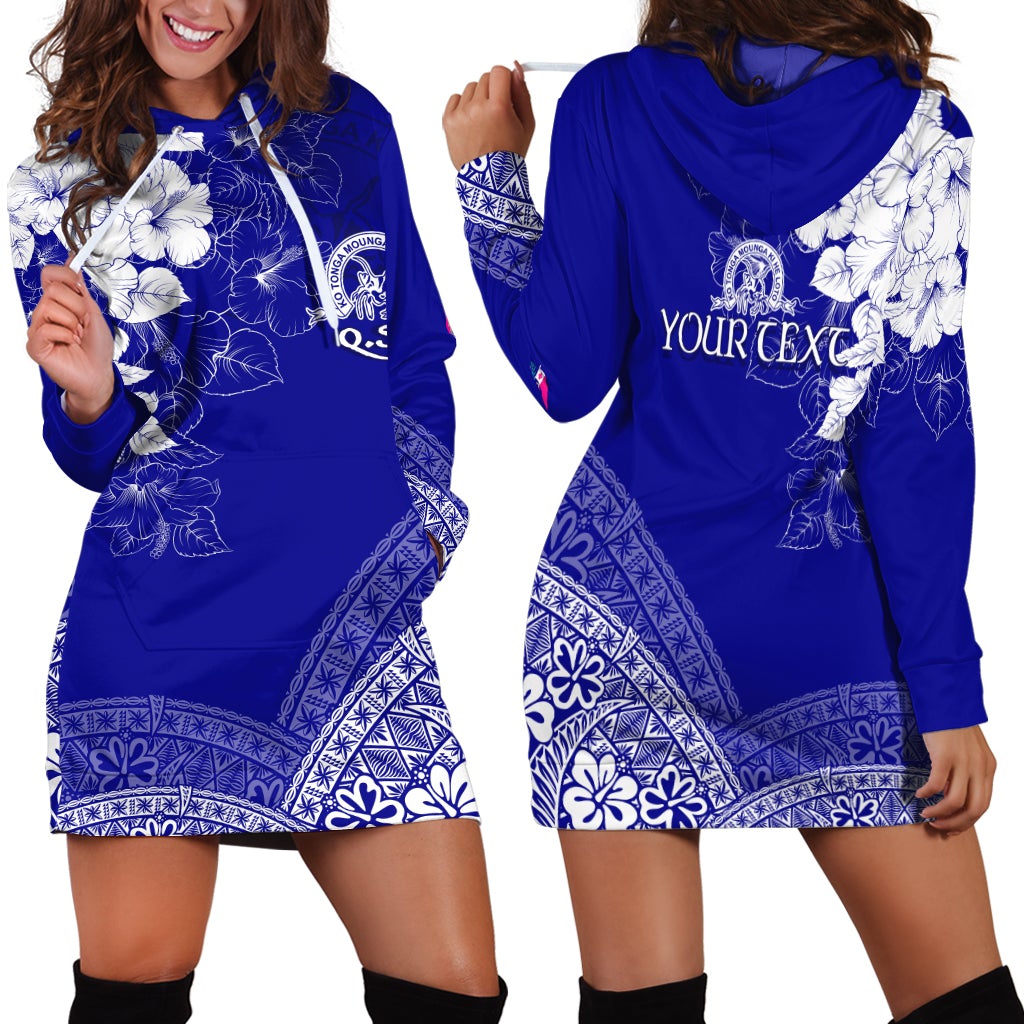 (Custom Personalize) Tonga Kolisi Kuini Salote Hoodie Dress QSC Floral Tapa - Wonder Print Shop