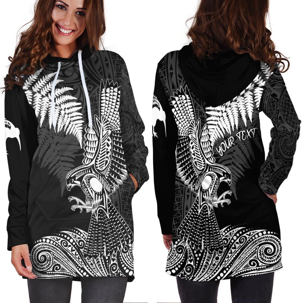 (Custom Personalized) Aotearoa Silver Fern Hoodie Dress Flying Krearea - Wonder Print Shop