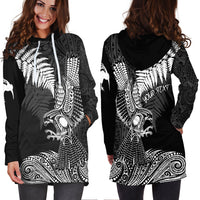 (Custom Personalized) Aotearoa Silver Fern Hoodie Dress Flying Krearea - Wonder Print Shop