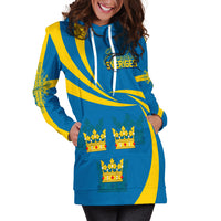 Sweden Three Crowns Personalised Hoodie Dress Heja Sverige - Wonder Print Shop