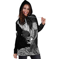 (Custom Personalized) Aotearoa Silver Fern Hoodie Dress Flying Krearea - Wonder Print Shop