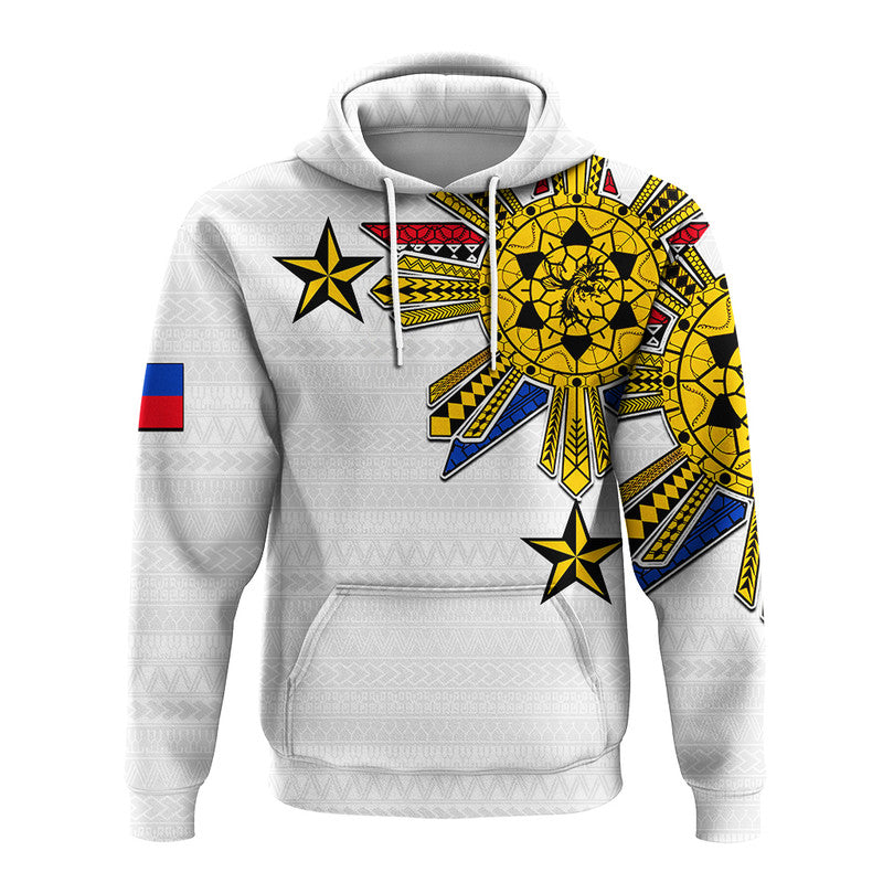 Custom Filipino Hoodie Tribal White Style LT6 - Wonder Print Shop