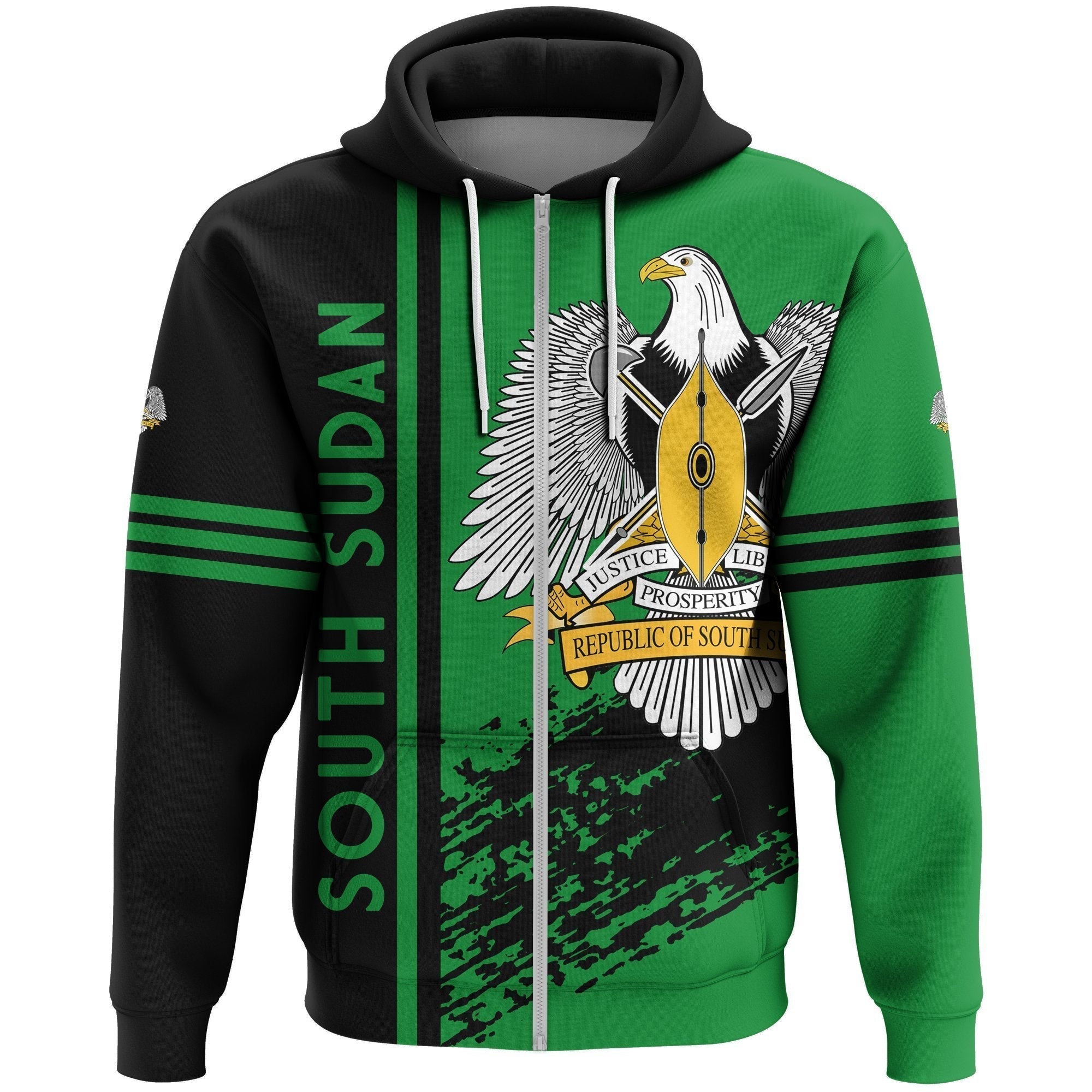 african-hoodie-south-sudan-quarter-style-zip-hoodie
