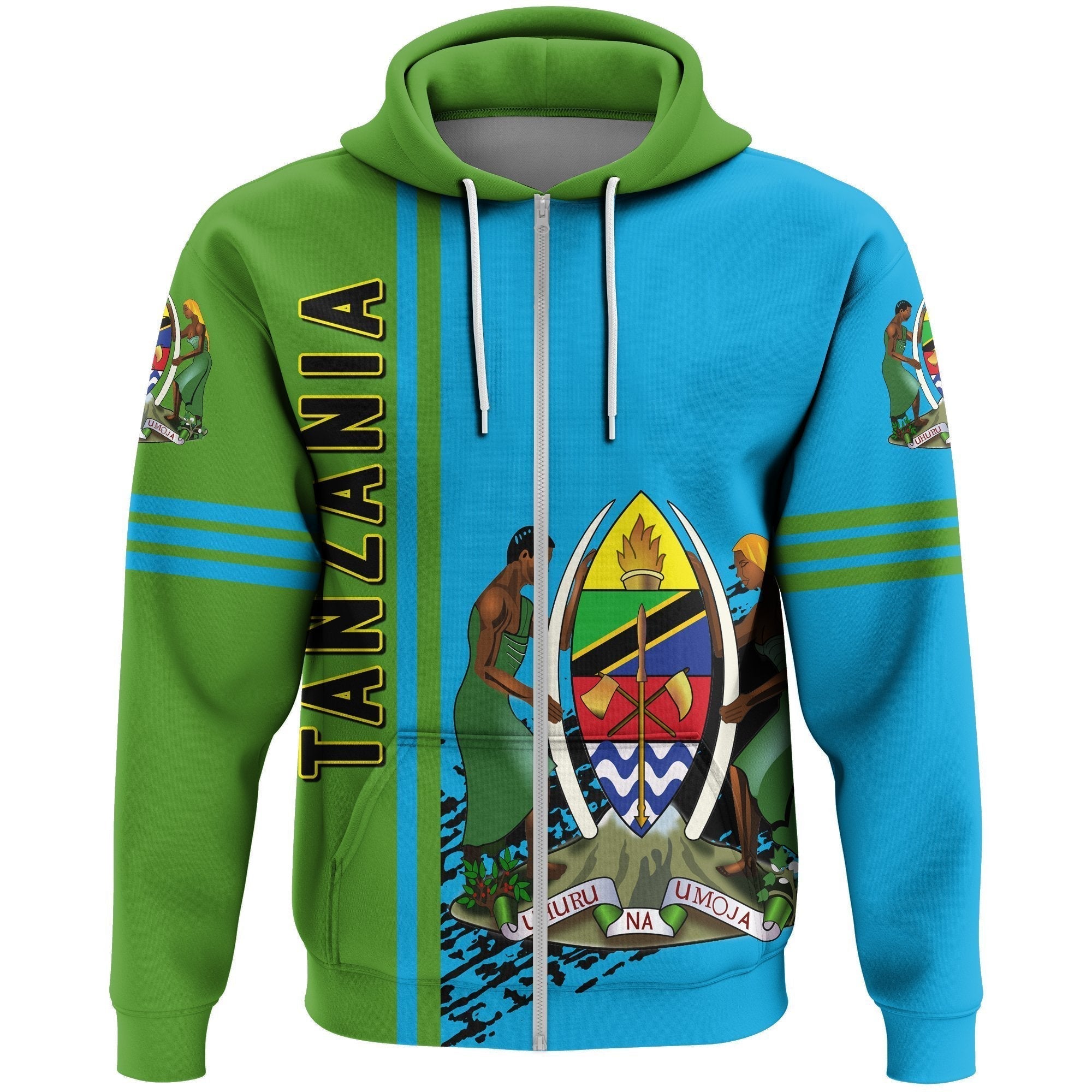 african-hoodie-tanzania-quarter-style-zip-hoodie