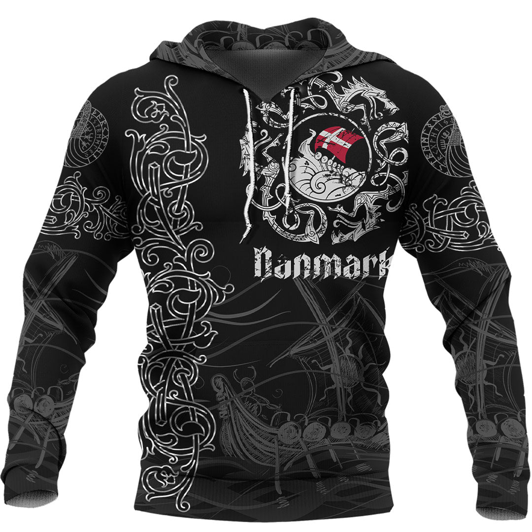 Viking Hoodie Viking Drakkar Denmark Warship Hoodie RLT12 - Wonder Print Shop