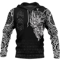 Viking Hoodie Viking Compass Vegvisir Tattoo Hoodie RLT12 - Wonder Print Shop