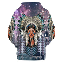 Native American Girl Galaxy 3D Hoodies LT10 - Wonder Print Shop