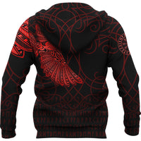 Viking Hoodie Viking Odins Raven Tattoo Red Version Hoodie RLT12 - Wonder Print Shop