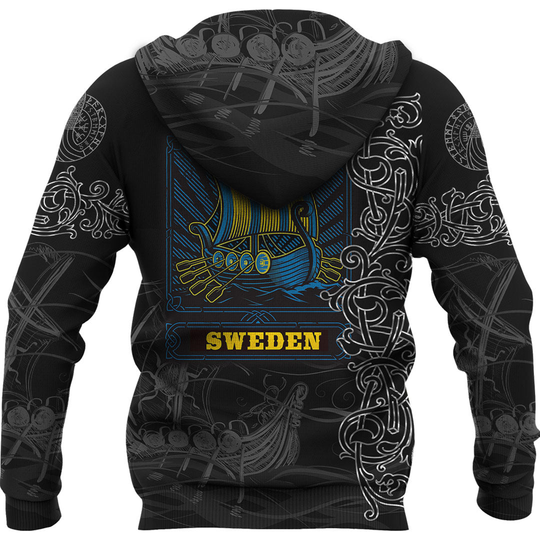 Viking Hoodie Viking Drakkar Sweden Warship Hoodie RLT12 - Wonder Print Shop