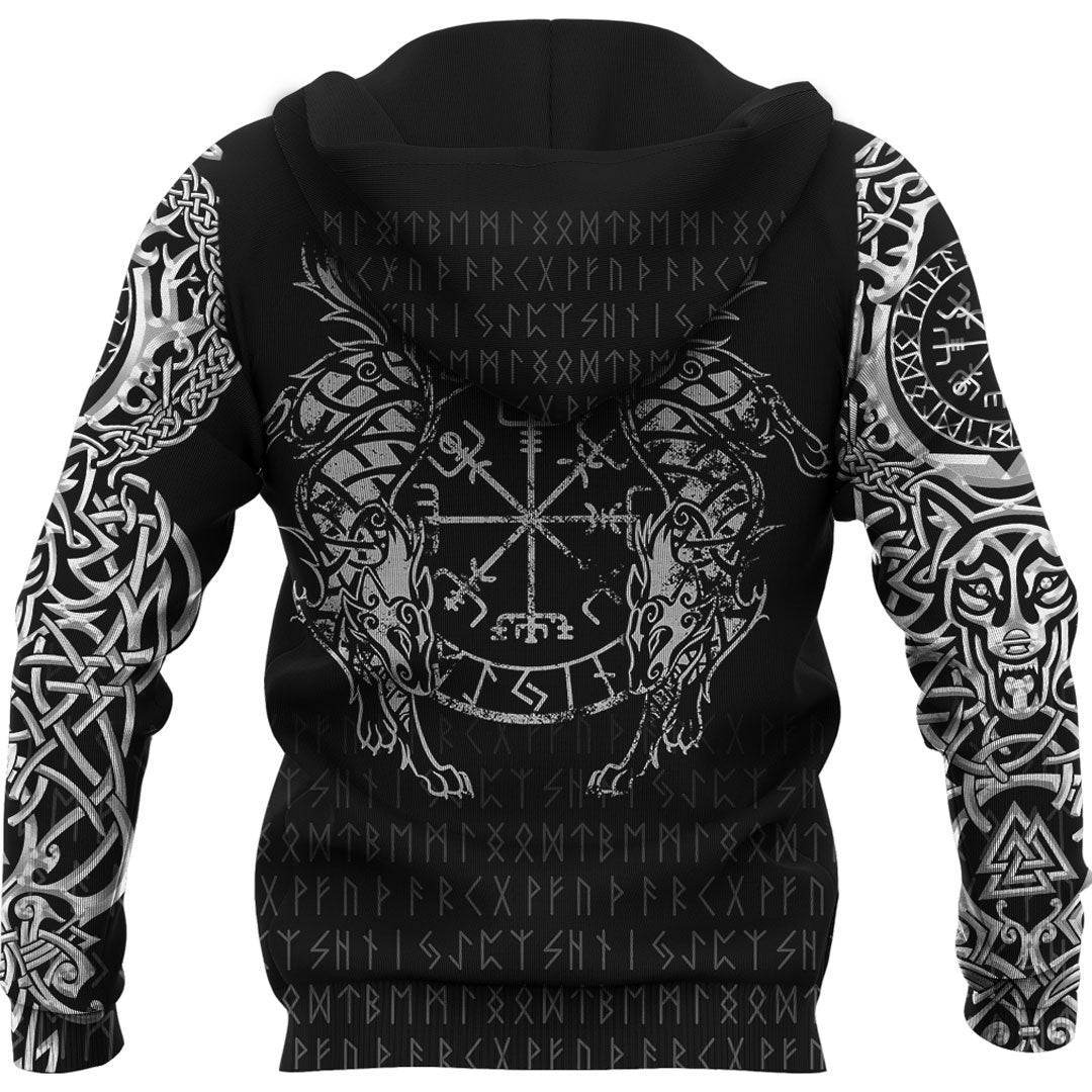 Viking Hoodie Viking Compass Vegvisir Tattoo Hoodie RLT12 - Wonder Print Shop