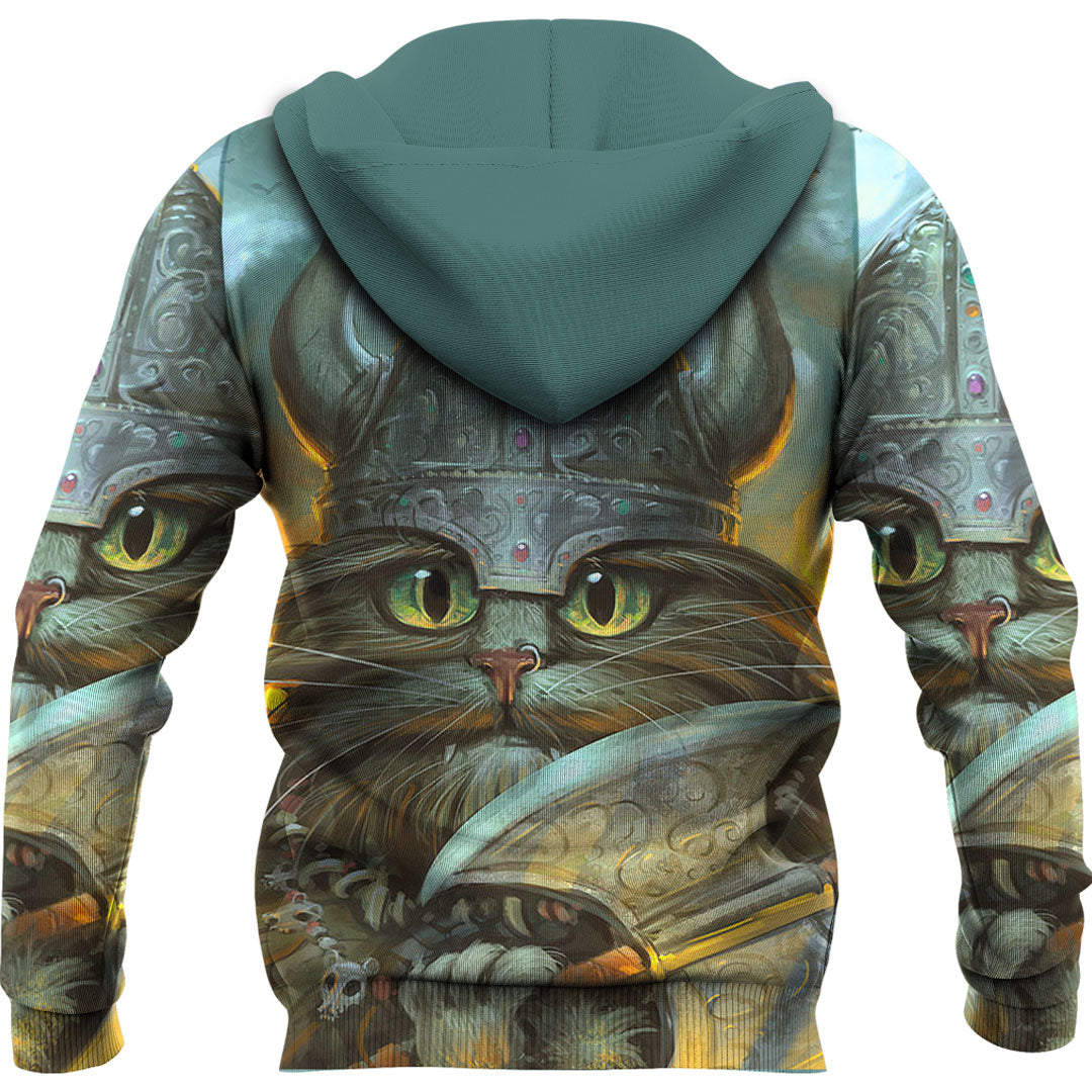 Viking Hoodie Vikings Cat Warrior Hoodie RLT12 - Wonder Print Shop