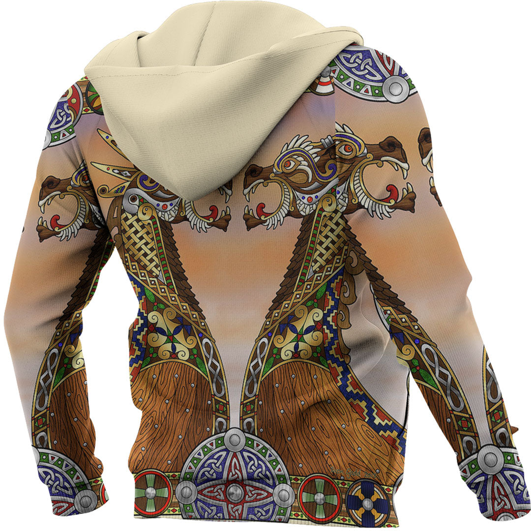 Viking Hoodie Drakkar Viking Ship Hoodie RLT12 - Wonder Print Shop