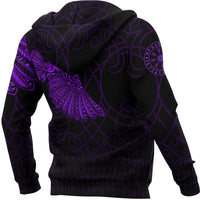 Custom Viking Hoodie Odins Celtic Ravens Purple Version Tattoo Hoodie RLT12 - Wonder Print Shop