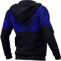 Custom Viking Hoodie Odins Celtic Two Ravens Blue Version Raven Tattoo RLT12 - Wonder Print Shop