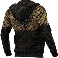 Viking Hoodie Viking Odins Celtic Two Ravens Gold Version Hoodie RLT12 - Wonder Print Shop