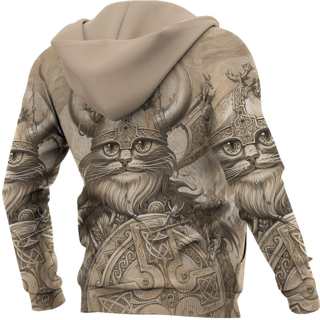 Viking Hoodie Vikings Cat Hoodie RLT12 - Wonder Print Shop