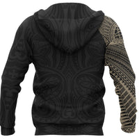 Samoa Tribal Zipper Hoodie Maori Tattoo Roman Reigns Zip Hoodie Gold - Wonder Print Shop