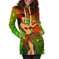 Custom Personalised Hawaii Hula Girl Reggae Hoodie Dress LT2 - Wonder Print Shop