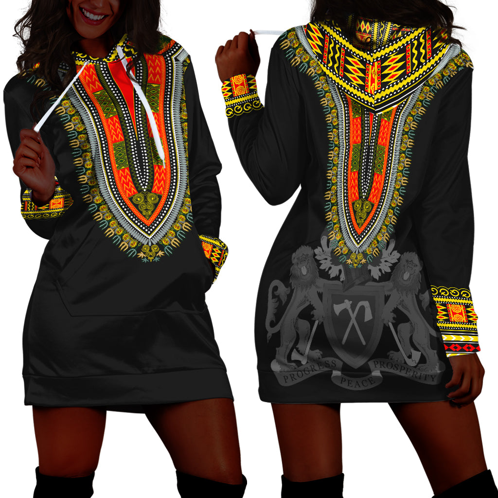 Gambia Happy Independence Day Dashiki Hoodie Dress - LT2 - Wonder Print Shop