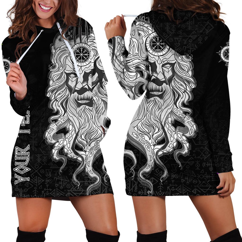Custom) Viking Hoodie Dress - Njord Vegvisir RLT12 - Wonder Print Shop