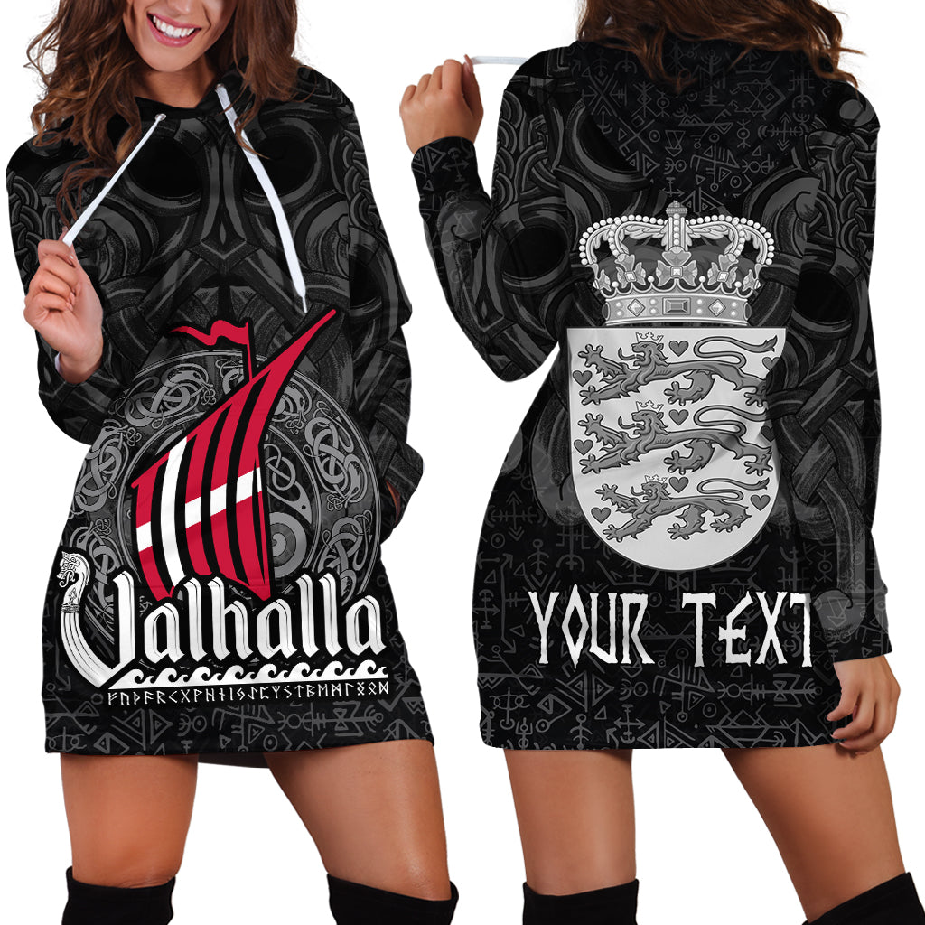 (Custom) Viking Hoodie Dress - Denmark Odin And Drakkar RLT12 - Wonder Print Shop