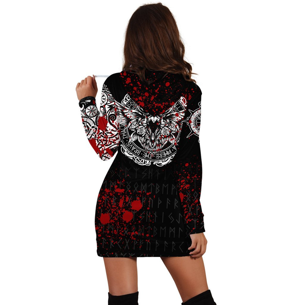 Viking Hoodie Dress, Raven Blood RLT12 - Wonder Print Shop