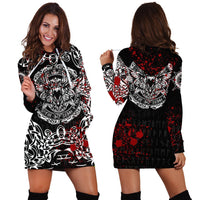 Viking Hoodie Dress, Raven Blood RLT12 - Wonder Print Shop