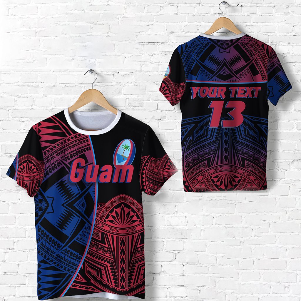 Custom Guam Rugby T Shirt Impressive Version Custom Text And Number - Wonder Print Shop