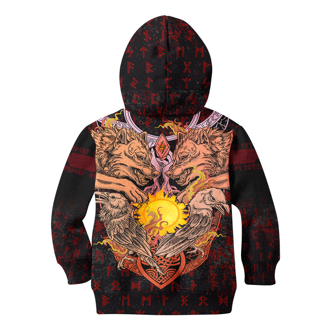Viking Hoodie Kid Sowilu Rune RLT12 - Wonder Print Shop
