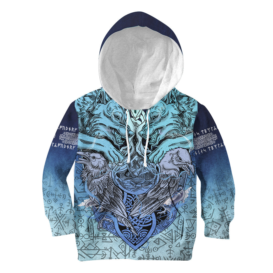 Viking Hoodie Kid Ansuz Rune RLT12 - Wonder Print Shop