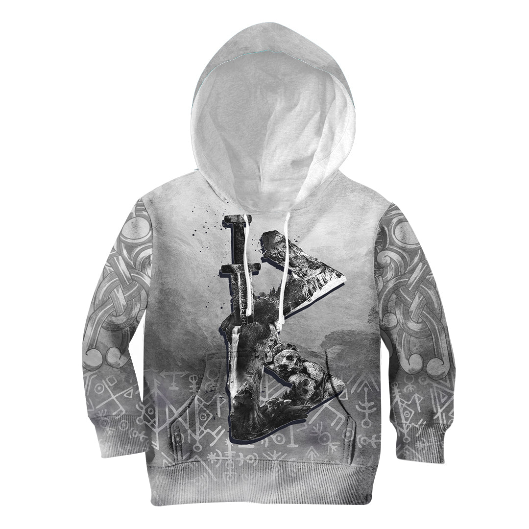 Viking Hoodie Kid Berkana Rune RLT12 - Wonder Print Shop