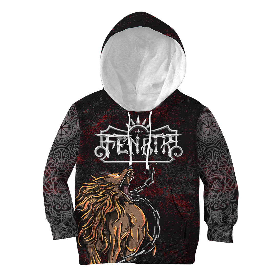 Viking Hoodie Kid Fenrir Art RLT12 - Wonder Print Shop
