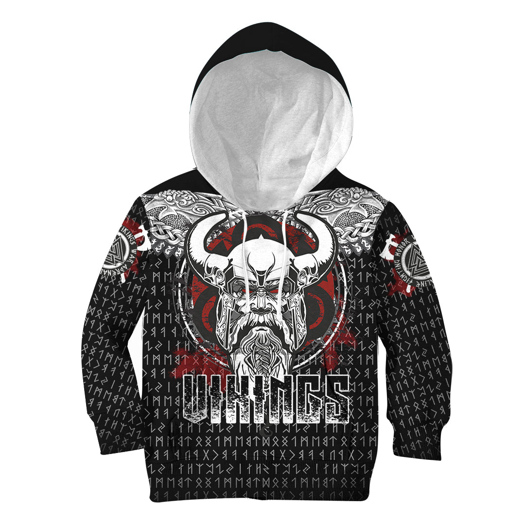 Viking Odin Honor Hoodie Kid - Viking Pattern RLT12 - Wonder Print Shop