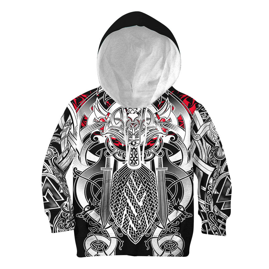 Viking Hoodie Kid Odin Eternal Flame RLT12 - Wonder Print Shop