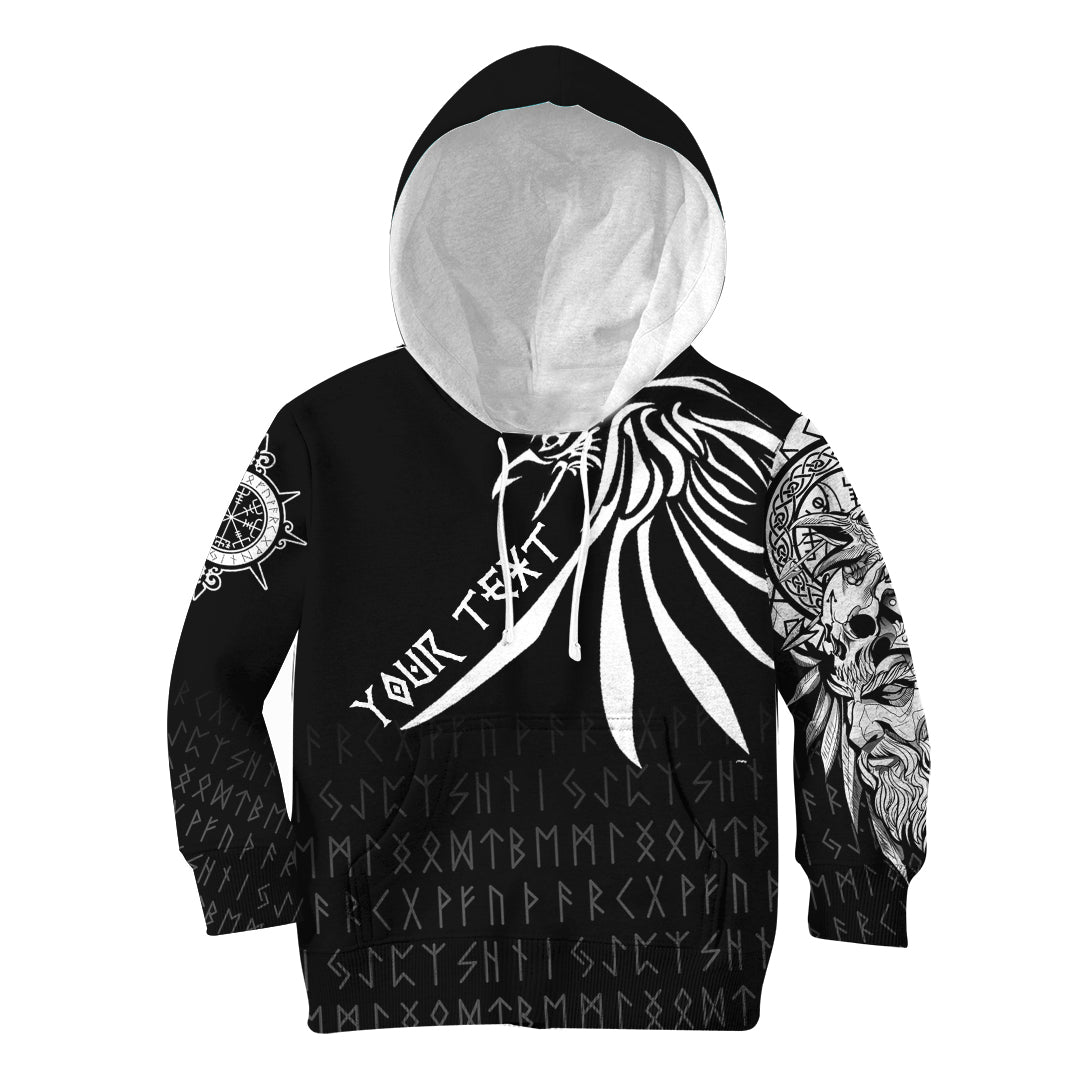 Custom Special Raven Hoodie Kid - Tattoo Style RLT12 - Wonder Print Shop