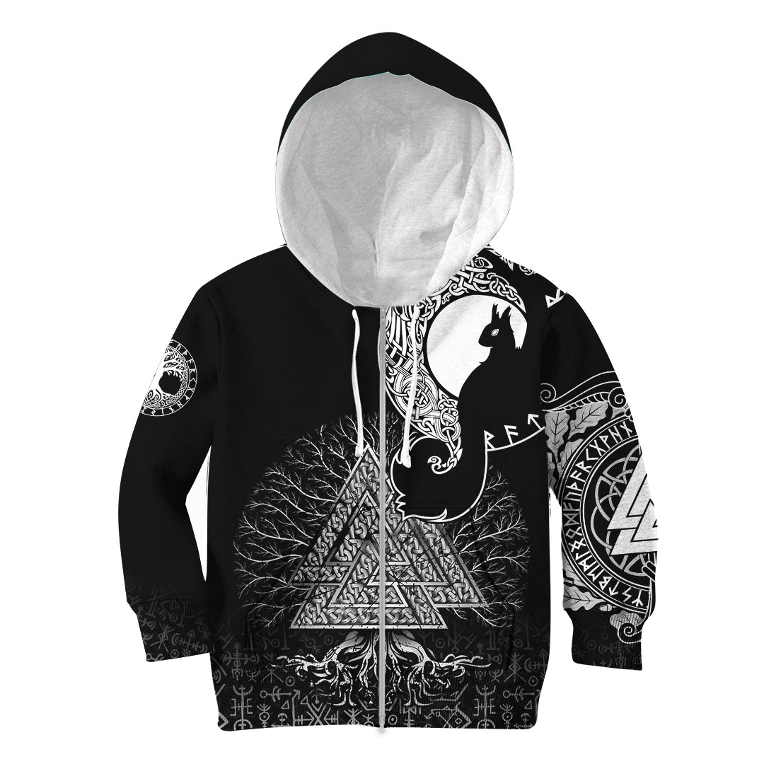 Viking Hoodie Kid Ratatoskr RLT12 - Wonder Print Shop